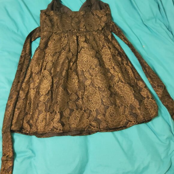 Y2K Vintage Lace Sweetheart Fit and Flare Mini Dress Medium EUC - Picture 3 of 6